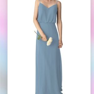 Slate Liana Chiffon Sweetheart A-Line Dress, Bella Bridesmaid/Bill Levkoff